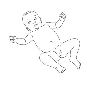 22.Baby girl lying naked