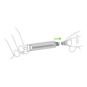 329.Hands removing protective cap from syringe